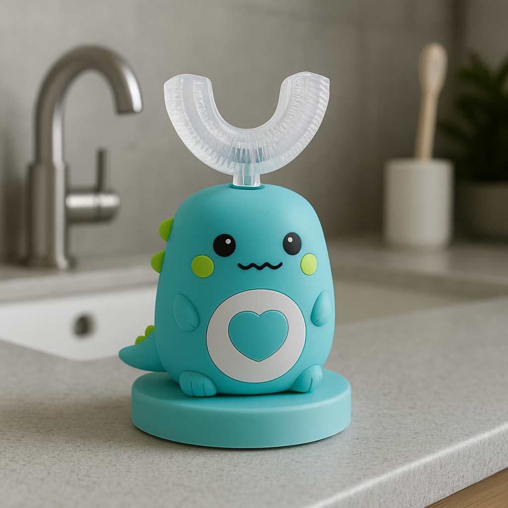 Green Dino U-Shaped Toothbrush